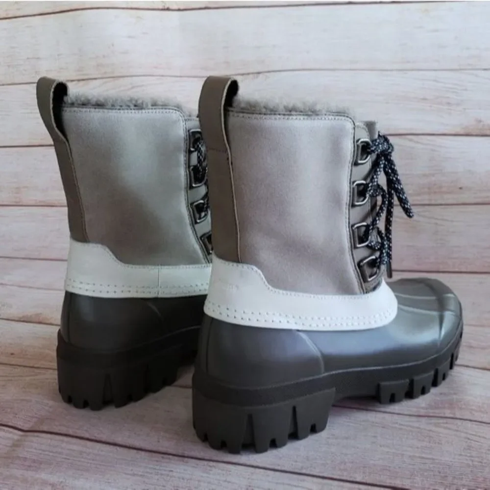 Rag & Bone Snow Winter Thermal Water Resistant Suede Rubber Shearling Boots 38